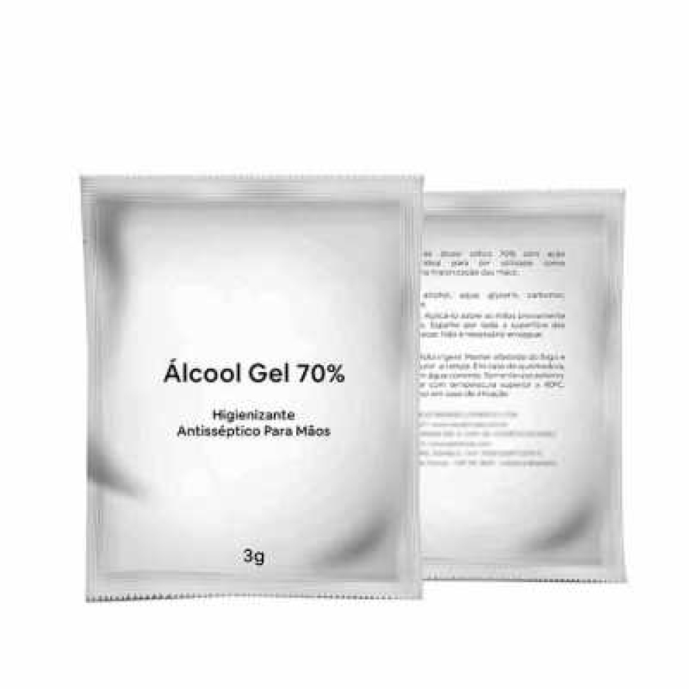 Álcool gel 70% em sachê -alcoolgelsache