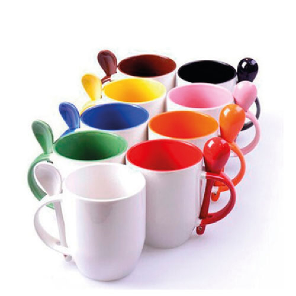 Caneca com Colher Colorida-134canecacolhercolorida