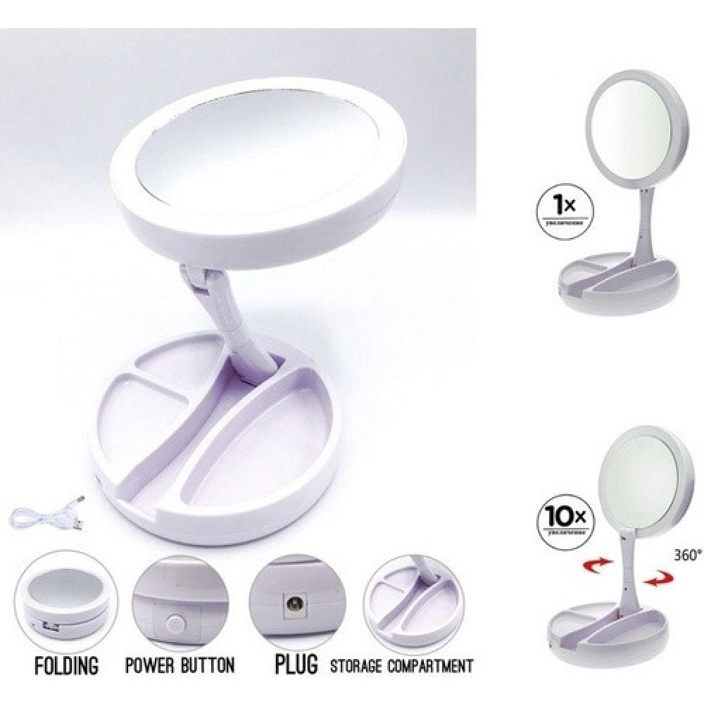 Espelho De Luz Led Dobravel