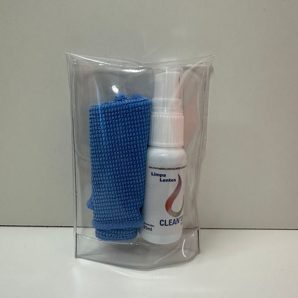 Kit transparente spray clean up + flanela micro fibra-KitCleanUp