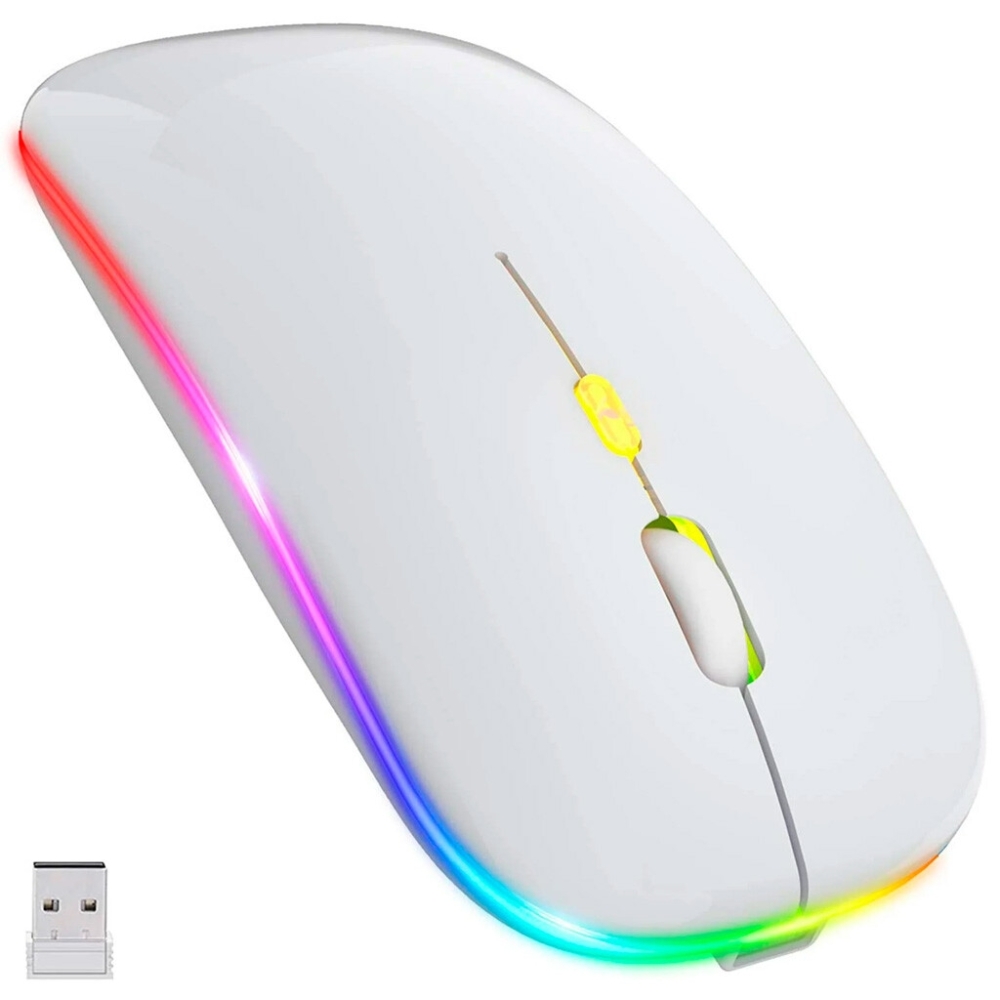 Mouse sem Fio Bluetooth 5.2 & Wireless 2.4Ghz USB C Recarregável DPI Ajustável 