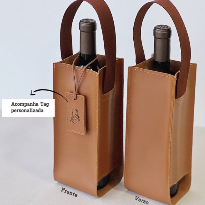 Bag para vinho de couro sintético