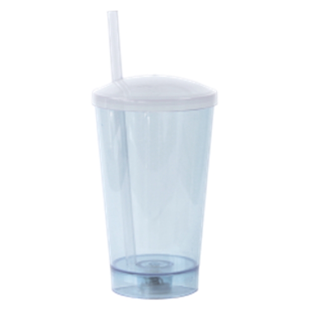 Copo 550 Ml Led Com Tampa E Canudo