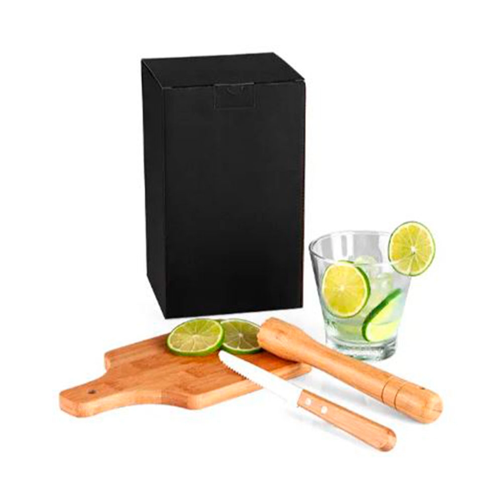 KIT PARA CAIPIRINHA EM BAMBU IBIZA - 0,35 L - 4 PÇS